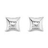 Haus Of Brilliance 10k White Gold 1/2 Cttw Invisible Set Princess-cut Diamond Stud Earrings In White
