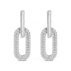 Haus Of Brilliance 10k White Gold 1/2 Cttw Lab Grown Diamond Dangling Paperclip Drop Earrings In Metallic