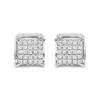 Haus Of Brilliance 10k White Gold 1/2 Cttw Princess Cut Diamond Square Shaped Multi Stone Stud Earrings In White