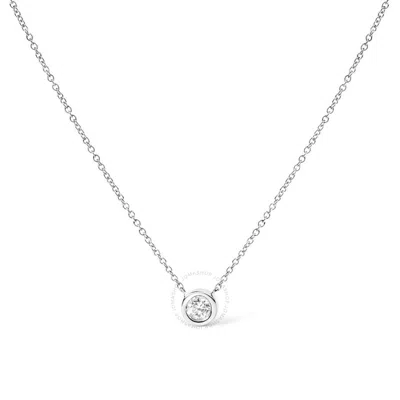 Haus Of Brilliance 10k White Gold 1/3 Carat Round-cut Diamond Modern Bezel-set Solitaire 16"-18" Pen