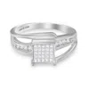 Haus Of Brilliance 10k White Gold 1/3 Cttw Invisible Set Princess-cut Diamond Cluster Bypass Ring In White
