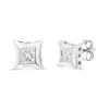 Haus Of Brilliance 10k White Gold 1/3 Cttw Invisible Set Style Princess-cut Diamond Stud Earrings In White