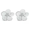 Haus Of Brilliance 10k White Gold 1/3 Cttw Lab Grown Diamond Flower Petal Stud Earrings In Metallic