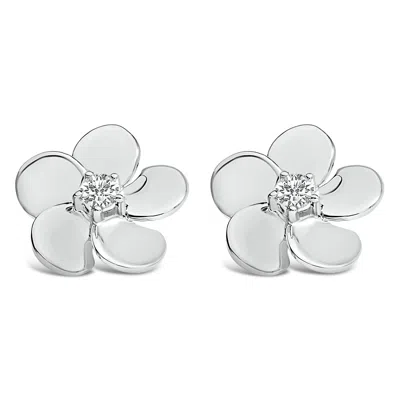 HAUS OF BRILLIANCE 10K WHITE GOLD 1/3 CTTW LAB GROWN DIAMOND FLOWER PETAL STUD EARRINGS