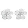 Haus Of Brilliance 10k White Gold 1/3 Cttw Lab Grown Diamond Flower Petal Stud Earrings In Metallic