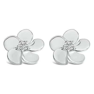 Haus Of Brilliance 10k White Gold 1/3 Cttw Lab Grown Diamond Flower Petal Stud Earrings In Metallic