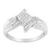 Haus Of Brilliance 10k White Gold 1/3 Cttw Princess And Baguette Cut Diamond Bypass Style Cocktail Ring In White