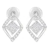 Haus Of Brilliance 10k White Gold 1/3 Cttw Princess-cut Diamond Double Triangle Composite Stud Earrings In White