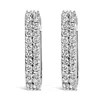 Haus Of Brilliance 10k White Gold 1/4 Cttw Lab Grown Diamond Double Row Huggie Hoop Earrings In Silver