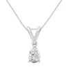 Haus Of Brilliance 10k White Gold 1/5 Cttw Diamond Pear Pendant Necklace In White