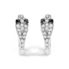Haus Of Brilliance 10k White Gold 1/5 Cttw Diamond Snake Eyes Huggy Hoop Earrings In White