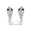 Haus Of Brilliance 10k White Gold 1/5 Cttw Diamond Snake Eyes Huggy Hoop Earrings In White