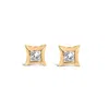 Haus Of Brilliance 10k White Gold 1/5 Cttw Invisible Set Princess-cut Diamond Stud Earrings In Yellow