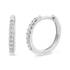 Haus Of Brilliance 10k White Gold 1/5 Cttw Round-cut Diamond Modern Hoop Earrings In White