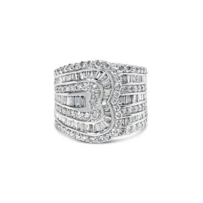 Haus Of Brilliance 10k White Gold 2 1/2 Cttw Diamond Multi-row Bypass Ring In Brown