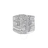 Haus Of Brilliance 10k White Gold 2 1/2 Cttw Round And Baguette-cut Diamond Multi-row Bypass Ring (j In White