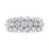 Haus Of Brilliance 10k White Gold 2 1/2 Cttw Round Natural Diamond 3 Row Band Ring In White