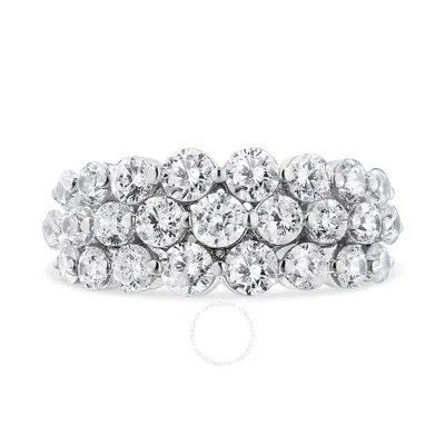 Haus Of Brilliance 10k White Gold 2 1/2 Cttw Round Natural Diamond 3 Row Band Ring