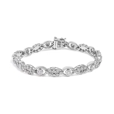 Haus Of Brilliance 10k White Gold 2.0 Cttw Diamond Milgrain Cluster Link Bracelet In Metallic
