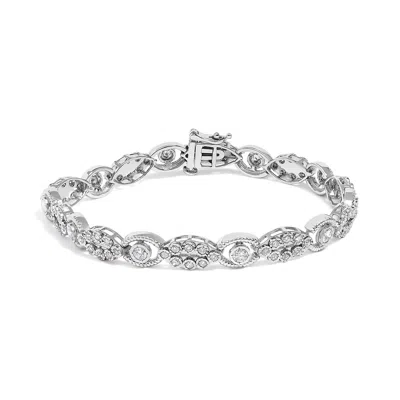 Haus Of Brilliance 10k White Gold 2.0 Cttw Diamond Milgrain Cluster Link Bracelet In Metallic