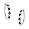 Haus Of Brilliance 10k White Gold 2.5mm Sapphire Gemstone And 1/2 Cttw Diamond Hoop Earrings