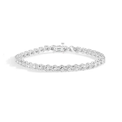 Haus Of Brilliance 10k White Gold 3.00 Cttw Miracle Set Diamond Bezel Link Style Tennis Bracelet