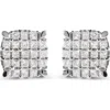 Haus Of Brilliance 10k White Gold 3/4 Ct Princess Diamond Composite Cushion Shape Stud Earrings In White