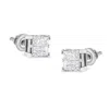 Haus Of Brilliance 10k White Gold 3/4 Cttw Invisible Set Princess-cut Diamond Composite Square Stud Earrings In White