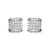 Haus Of Brilliance 10k White Gold 3/4 Cttw Princess Diamond Composite Open Frame Stud Earrings In Metallic