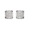 Haus Of Brilliance 10k White Gold 3/4 Cttw Princess Diamond Composite Open Frame Stud Earrings In White