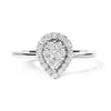 Haus Of Brilliance 10k White Gold 3/8 Cttw Round-cut Lab Grown Diamond Cluster Pear Promise Ring
