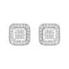 Haus Of Brilliance 10k White Gold 5/8 Cttw Diamond Square Shaped Composite Stud Earrings (i-j Color In White