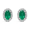 Haus Of Brilliance 10k White Gold 5x3 Mm Oval Cut Birthstone And Diamond Halo Stud Earrings