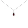 Haus Of Brilliance 10k White Gold 5x3mm Gemstone And Diamond Accent Halo Pear Shape 18" Pendant Necklace In Black