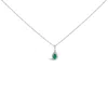 Haus Of Brilliance 10k White Gold 5x3mm Gemstone And Diamond Accent Halo Pear Shape 18" Pendant Necklace In Green