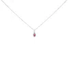 Haus Of Brilliance 10k White Gold 5x3mm Gemstone And Diamond Accent Halo Pear Shape 18" Pendant Necklace In Purple
