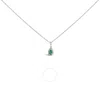 Haus Of Brilliance 10k White Gold 5x3mm Green Emerald And Diamond Accent Halo Pear Shape Pendant Nec In White