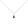 Haus Of Brilliance 10k White Gold 5x3mm Red Garnet And Diamond Accent Halo Octagonal Shape Pendant N In White