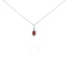 Haus Of Brilliance 10k White Gold 5x3mm Red Garnet And Diamond Accent Halo Oval Shape Pendant Neckla In White