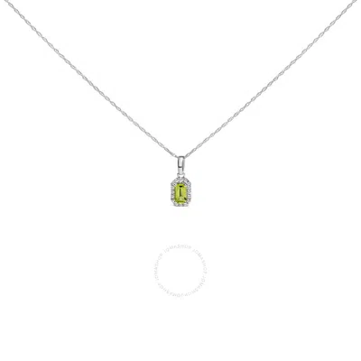 Haus Of Brilliance 10k White Gold 5x3mm Yellow Peridot And Diamond Accent Halo Octagonal Shape Penda