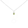 Haus Of Brilliance 10k White Gold 5x3mm Yellow Peridot And Diamond Accent Halo Oval Shape Pendant Ne In White