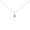 Haus Of Brilliance 10k White Gold 5x3mm Yellow Peridot And Diamond Accent Halo Pear Shape Pendant Ne In White