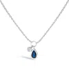 Haus Of Brilliance 10k White Gold 6x4 Mm Pear Blue Sapphire And Diamond Accent Charm Pendant Necklace In White