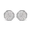 Haus Of Brilliance 10k White Gold 7/8 Cttw Princess Diamond Composite Octagon Shaped Stud Earrings In White