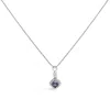 Haus Of Brilliance 10k White Gold Blue Purple Tanzanite And Diamond Accent Cushion Drop Pendant Necklace In Metallic