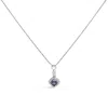 Haus Of Brilliance 10k White Gold Blue Purple Tanzanite And Diamond Accent Cushion Drop Pendant Necklace In White