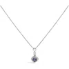 Haus Of Brilliance 10k White Gold Blue Purple Tanzanite And Diamond Accent Cushion Drop Pendant Necklace In Gray