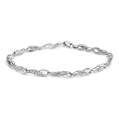 Haus Of Brilliance 10k White Gold Diamond Accent Spiral Link Bracelet
