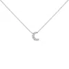 Haus Of Brilliance 10k White Gold Diamond Accented Crescent Moon Shaped 18" Inch Pendant Necklace In White