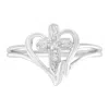 Haus Of Brilliance 10k White Gold Diamond-accented Cross & Open Heart Promise Fashion Ring In White
